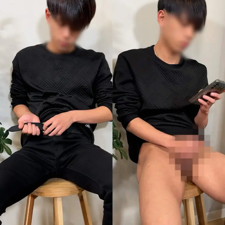マッシュ男子が一人っきりで「いつもの」オナニーを見せつけ！