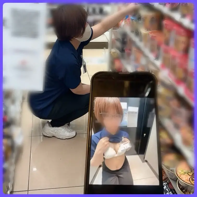 コンビニの可愛いバイト全部抱く！！Vol０６　前から固定カメラ　たぬき顔の地味系の時給を上げることを条件にセックス！フェ