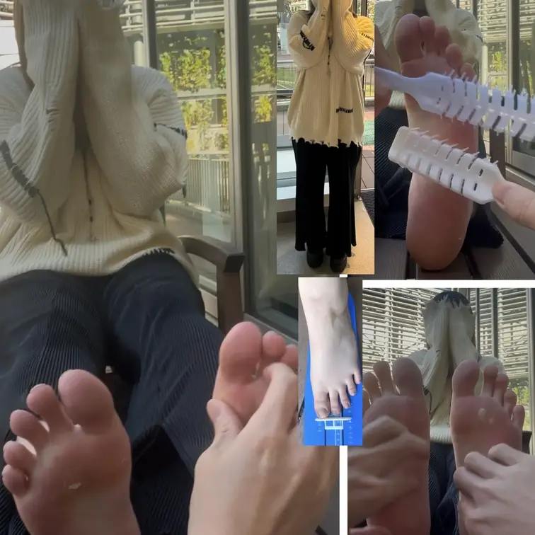 Gカップあちゃんさん25.5cmギリシャ型弱足裏くすぐり両足比べ6分44秒

両足比べ32秒撮影しました！(実寸も2