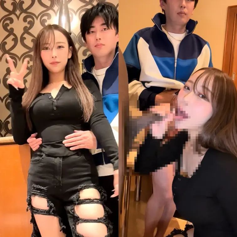りおちゃんが黒人をフェラ