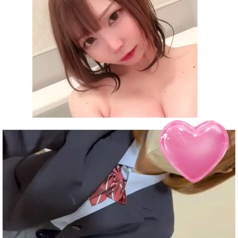 制服からの全裸指オナニー♡