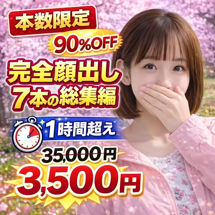 【期間限定】1時間超え『完全顔出し』90%OFF再販スタート！！
▶3月19日〜22日の4日間限定です🌙
▶︎ご好評