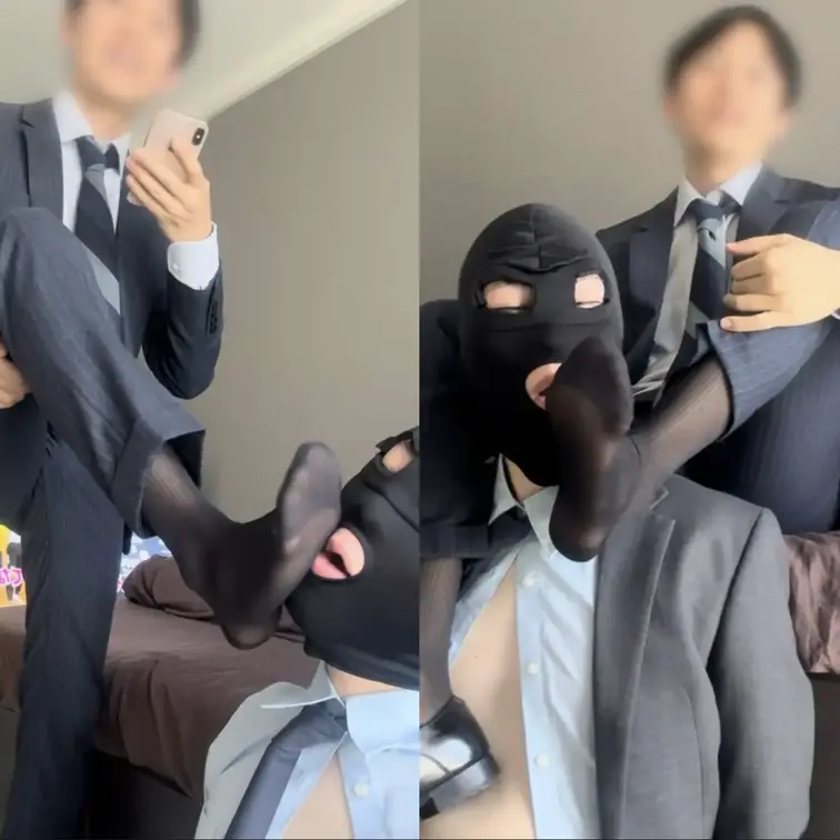 ぴちぴちスーツ姿のイケメン年下くんをメス堕ちさせた。おれのナイソを嗅いで、🍆を…