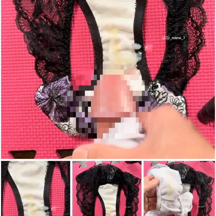 妻が汚した派手おパンツと控えめおパンツ2枚をにぶっかけ使ってシコシコ💦
控えめおパンツのクロッチでちんこを気持ちよくし
