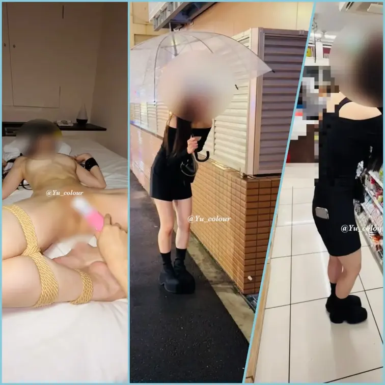 【34分(遠隔バイブ+玩具責め+挿入)】
遠隔のバイブを仕込んで少しお散歩してきました！
コンビニに寄ったときは、周りに見られており、物探す振りして感じているのを誤魔化してました

ホテルに戻ってからも玄関で少し遊んでいます

そのあとはいつもの拘束玩具責めへ

ベランダでは出て立ちバックもして大量のハメ潮シーンもあります