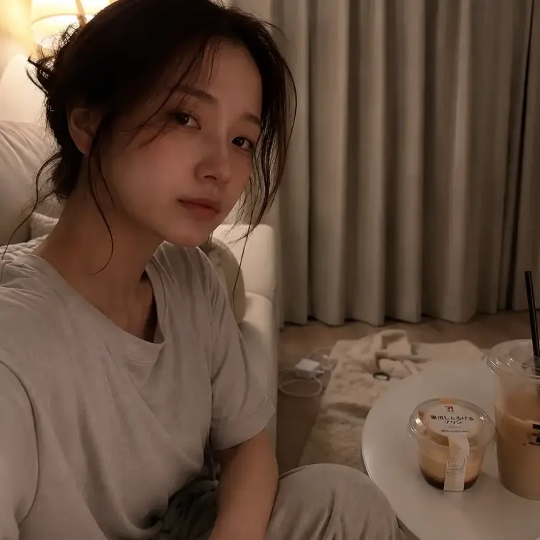 髪だけ乾かして、
そのままソファでぼーっとしてる

静かな部屋って、
やっと今日終わった感じするよな

コン