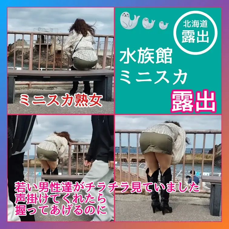 ♥️露出♥️北海道露出（2日目昼）
水族館でミニスカ露出

海獣がいる場所にカモメがいました
カモメを見るミニス