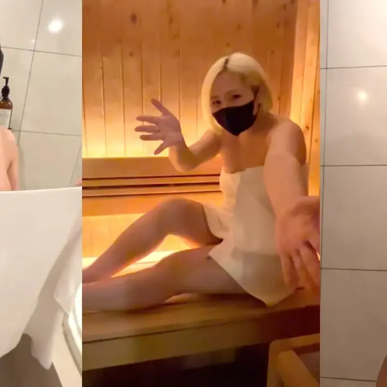 縦動画☆横浜 貸切個室サウナでたっぷり汗　怒られストレスMAX！ナイショの動画！！