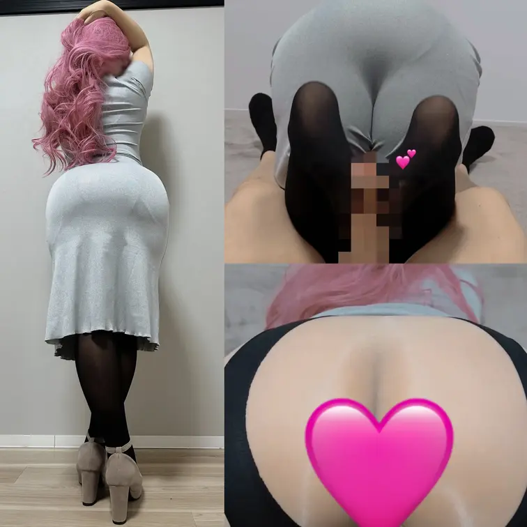 ボディストッキングでフェロモンたっぷり閉じ込めてるワンピースお姉さんの足コキ👣💦&パンスト越しでアナルの臭い嗅ぎ動画🍑💭