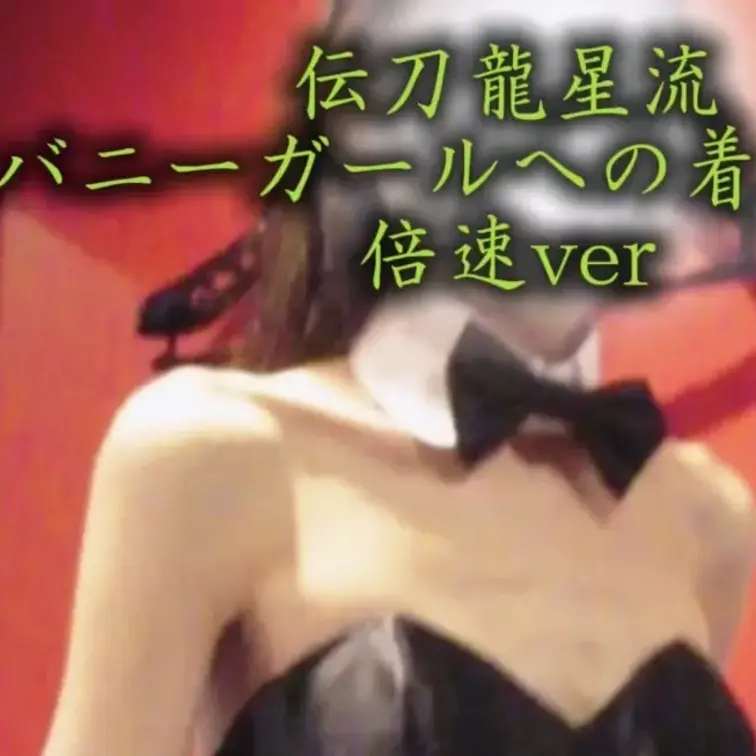 伝刀龍星流のバニーガール衣装(バニースーツ)の着付け手順を倍速化して1分に収めました