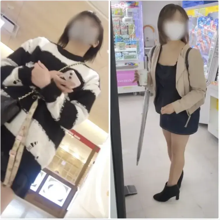 シミつき白サテンの美少女＆ド迫力TバックのOLさん。

２名収録。全員生Pです。

【一人目】
顔：84点
スタイル：82点
P：90点

服装や髪型から、かなり若めな子。
K2ぐらいでしょうか。

まずは駅でスマホいじってる所を遠目から観察。
待ち合わせではなく、ただ落ち着いてラインとか返したかっただけのご様子。

その後は商業施設に入って行ったので粘着開始。
カメラ差し込んでみると、白のサテンPとの邂逅。
しかもがっつりシミつけちゃってます。

エスカレーターでは真ん前にポジショニングできたので、フロント撮りにも成功。ふっくらしたお股の質感がシコいです。。

【二人目】
顔：87点
スタイル：86点
P：92点

打って変わって、デニムミニを颯爽と履きこなすお姉さん風。
20代前半くらいと予想。

デニム系は生P率高めなので、期待に胸を膨らませてカメラを突っ込むと、まさかのノーパン...と見間違えるほど布面積の少ないTバックでした。

人気のないゲームセンターでの粘着なのでかなり神経を使いましたが、ヒット&アウェイを繰り返して何度も絶景をゲット。

こちらもエスカレーターでフロント撮りまで完遂。
帰って映像見返して気づきましたが、フロントが透けていて陰毛のようなものがうっすらと見えていますね。