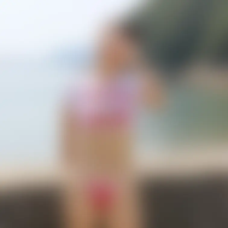 夏、海、水着の妻。