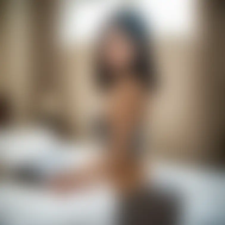 A Japanese lady. Photo angle is from diagonally behind . Sh