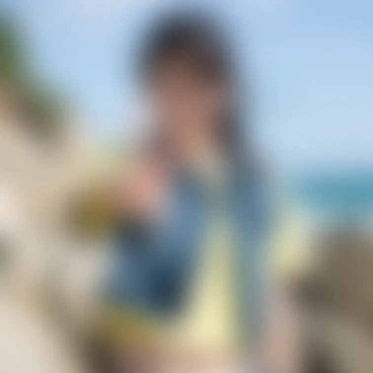 A Japanese lady. Background is Enosima at Japan. She is stan
