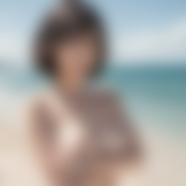 全裸で海を楽しむ巨乳美女