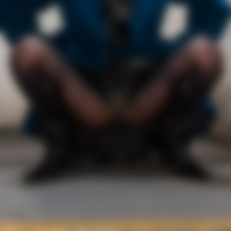 しゃがんでM字開脚