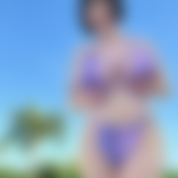 「南国の空の下…紫の変わった水着で日光浴、そしてエッチなお遊びを…(その2)」
ややローアングルから、そしてプール