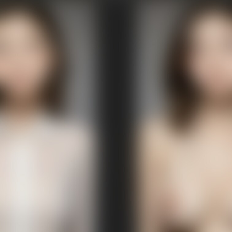 着衣と脱衣を並べた画像です。今回は別の衣装で2枚。画像№167