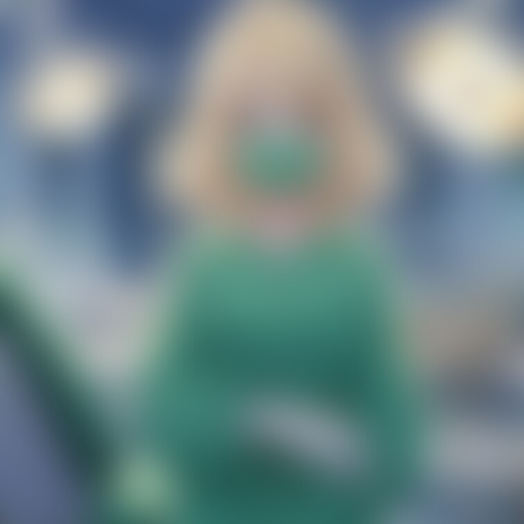 アニメ、歯科医院、歯科女医、歯科衛生士、白衣、エプロン、手術着、マスク、ゴム手袋