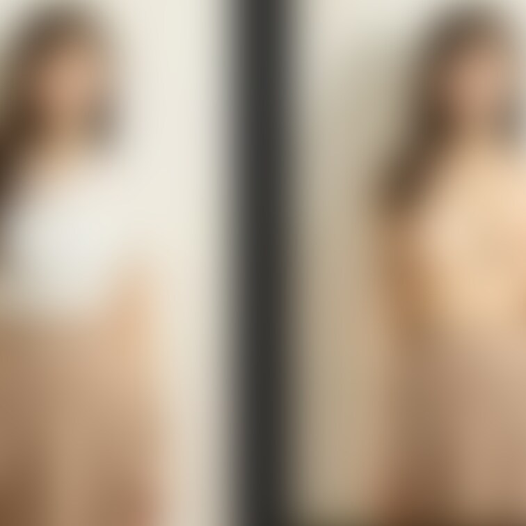 着衣と脱衣を並べた画像です。画像№90