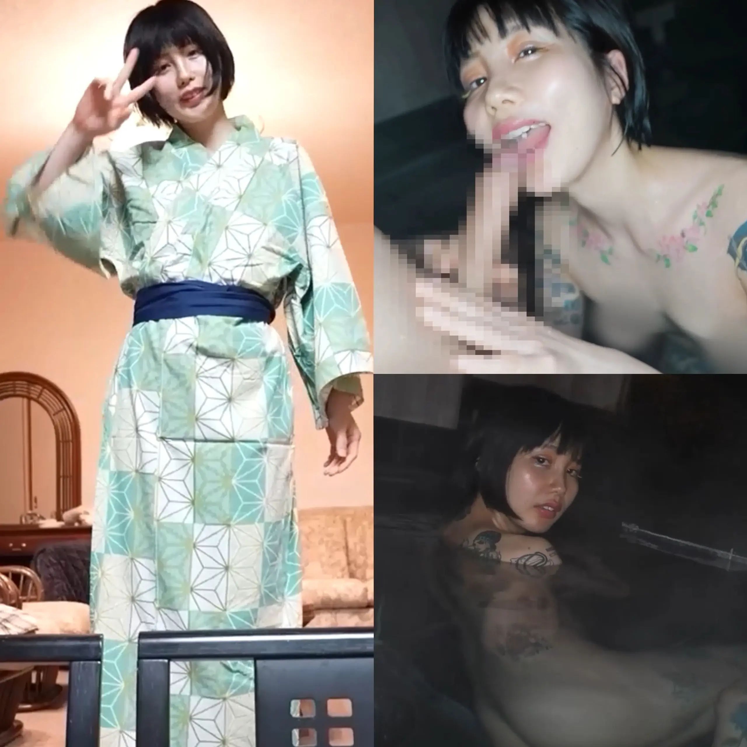 餅月かなで「温泉旅行で露天風呂セックス♡浴衣で4時間ぶっ通し＆朝までヤりまくり」の投稿サムネイル
