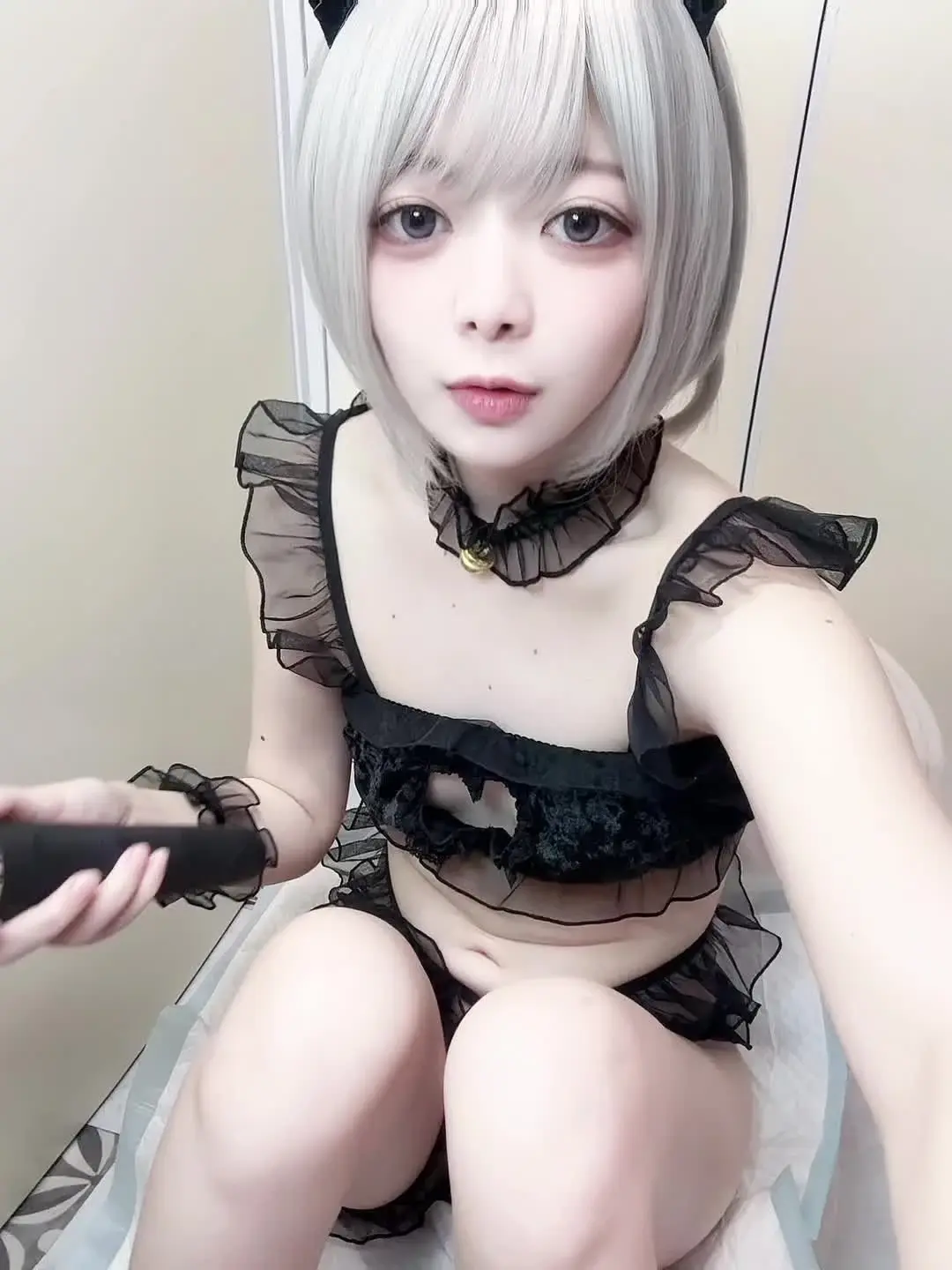ひめか🩵ちっぱいJD「🐈‍⬛ランジェリーでイキ狂い💕」の投稿サムネイル