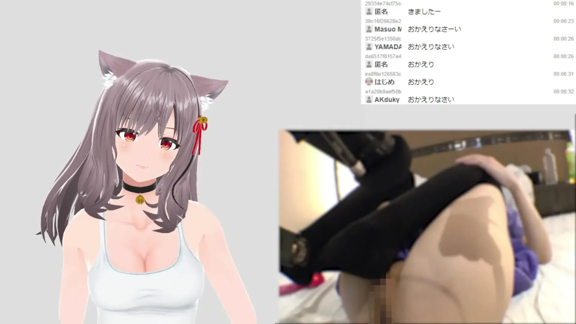 ピンキーweb/コスプレ/個人撮影/ハメ撮り「VTuberの桃山ねるさんが視聴者参加型遠隔操作おもちゃ初体験をして」の投稿サムネイル