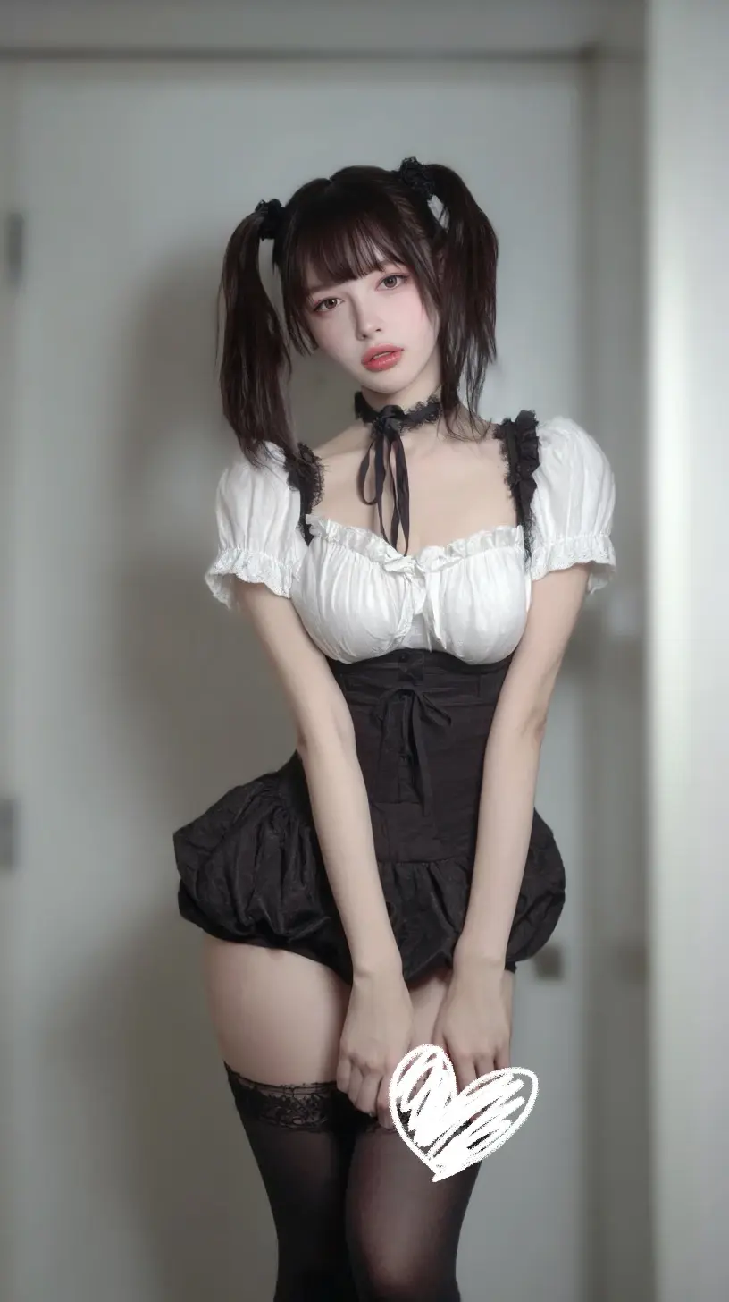 秘密ののあ「ツインテールにしてみたよ♡ かわいい？// かわいい？//」の投稿サムネイル