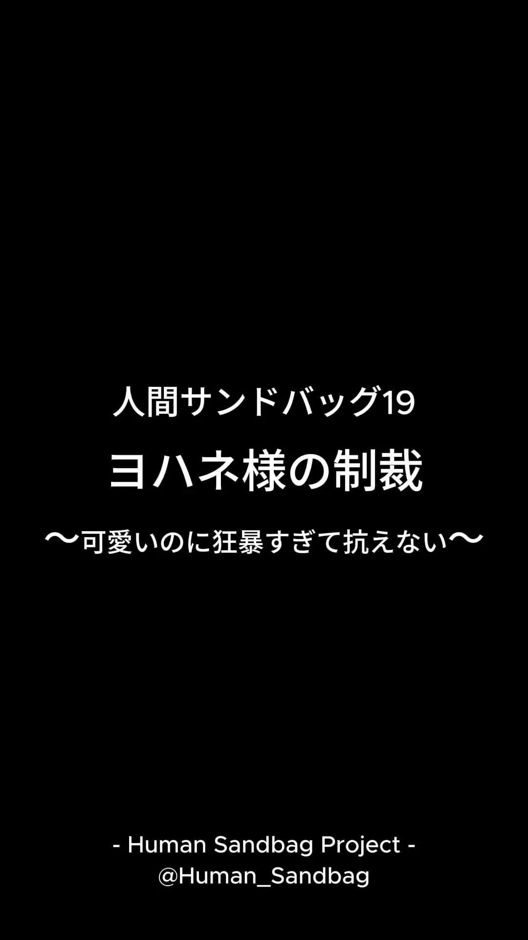 人間サンドバッグ「人間サンドバッグ19:ヨハネ様の制裁 ～可愛いのに凶暴すぎて抗えない～ 今回、知っている人はご存知ではないでしょうか。」の投稿サムネイル