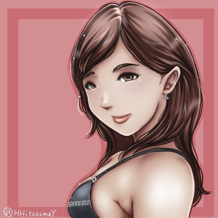Twitterのフォロワーさんにイラストを描いて頂きました( *´艸｀)

#人妻