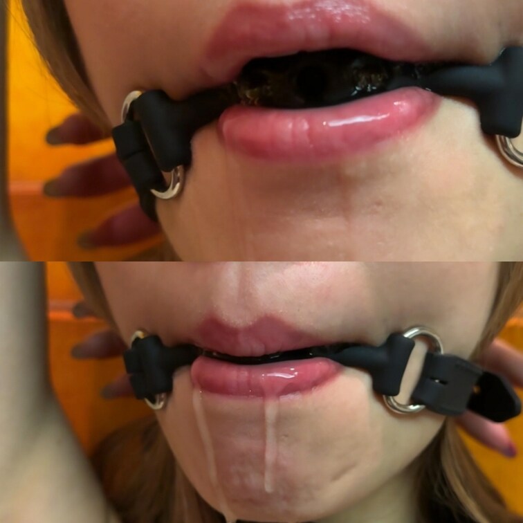 さるぐつわ🐒✖️変態ママ👩🏻＝よだれ洪水💦