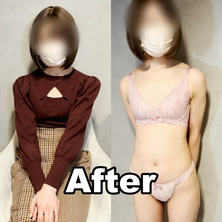 #27【CHIHARU 25歳】
＜本編(After)は目元出しOK＞
今回はおっぱいの大きさと離れてるのがお悩みの