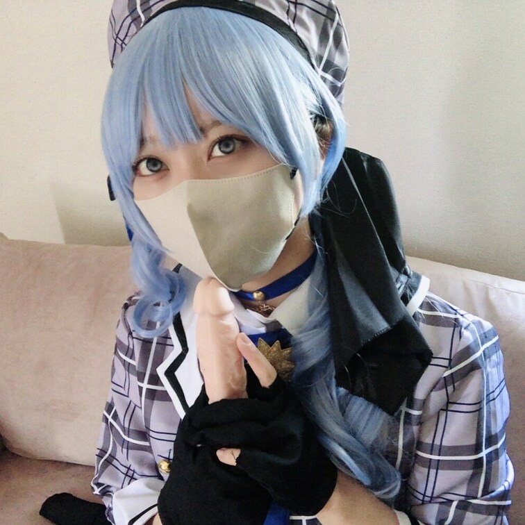 ファンの方に送っていただいた、星街すいせいちゃんコスで気持ちよくなっちゃいました…🩵