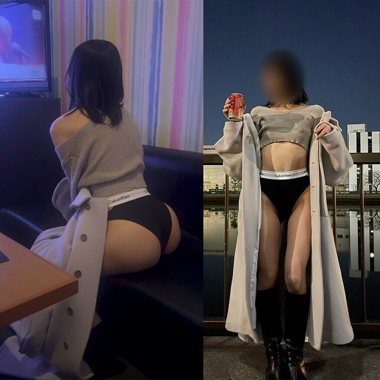ハイレグノーブラでカラオケ行って歌ってきて、帰りは変態の格好で踊りながら帰りました♡