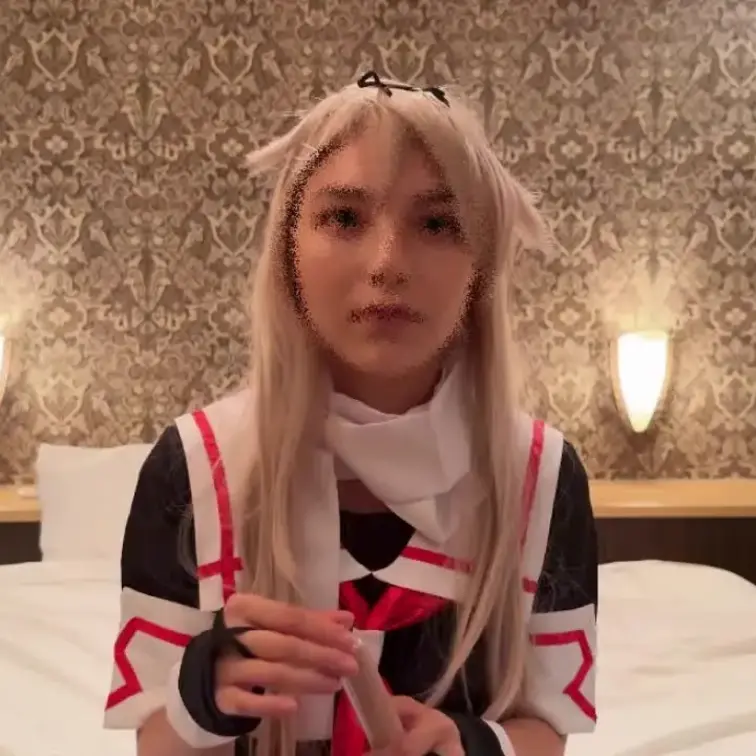 やっほー！みーくです✨ いつも応援ありがとう💖 次回アップするのは―― 艦隊これくしょん・夕立のコスプレだよ⛴️💕 ふわ