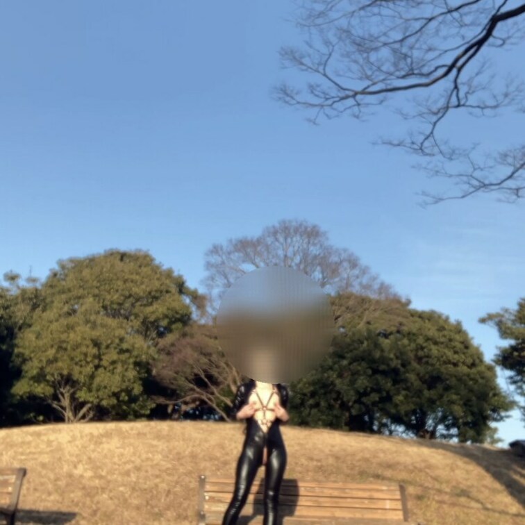 冬の晴れた公園で露出。
あまり人が居ない公園だけどたまーにお散歩してる人がくるのでドキドキです。
漏らしちゃってる最