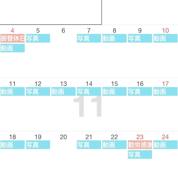 11月から3月までの投稿記録です！次回からはカテゴリーを色で分けてみようかな。