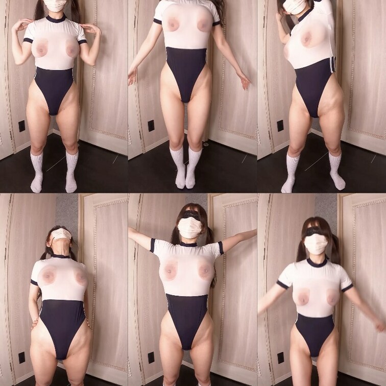 ラジオ体操踊ってみました(透け乳首体操服)❤️(3分15秒)