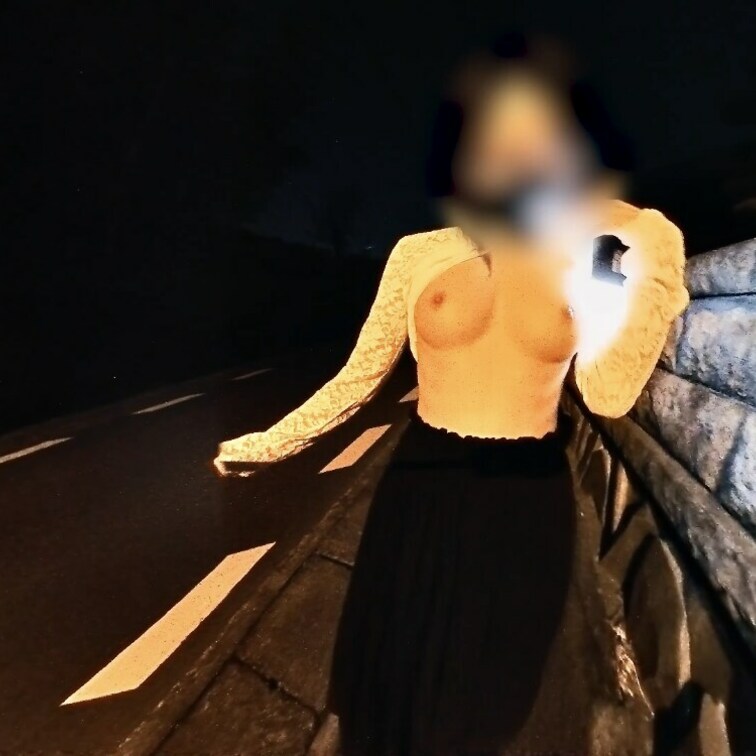 前に歩いてるお爺ちゃんの後ろで自撮りしてみた☺️今度昼間撮る！