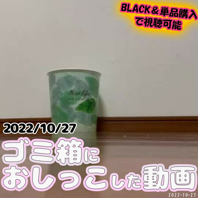 ⚫2022/10/27ゴミ箱におしっこした動画⚫
動画の終わりに黄色いおしっこ見せちゃう💛
ーーーーーーーーーーーー