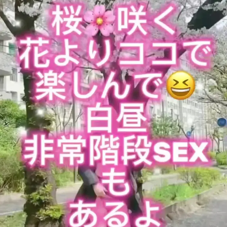 毎年楽しみにしている桜🌸が咲きました😊💕✨ココ乳ココ尻も一緒に楽しんでくださいね✨おなじみの非常階段SEXもありますよ😊