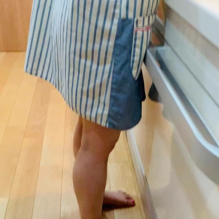 こんな格好で洗い物するから風邪ひくんですよね😅
