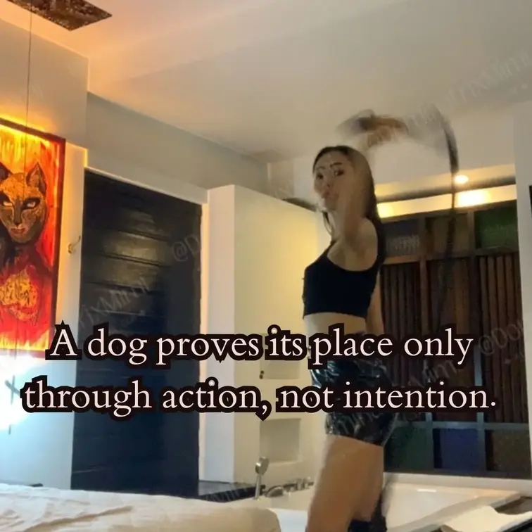 A dog proves its place only through action, not intention.
