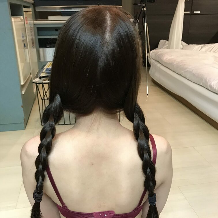 ヘアカタログ(三つ編み＋お団子ヘア)