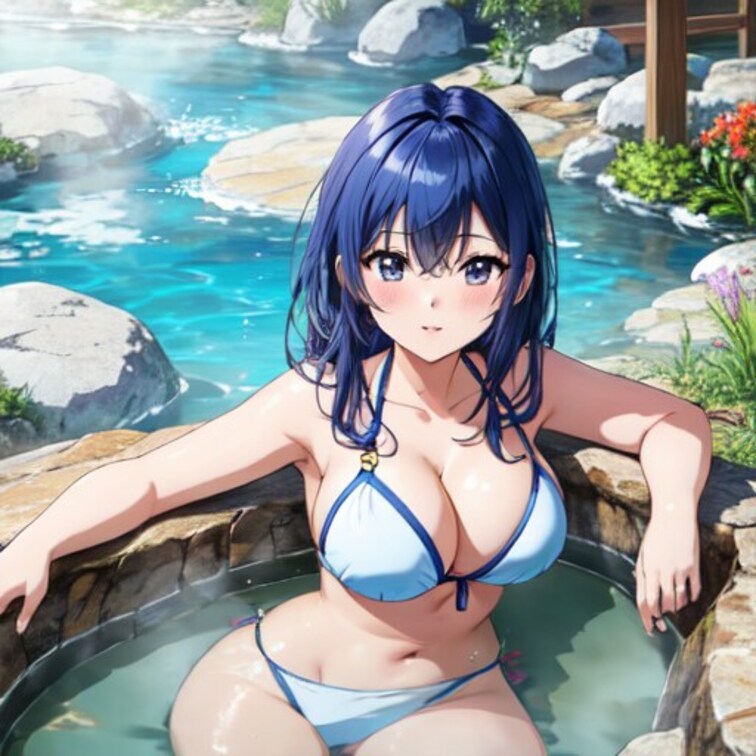 温泉で一人旅している○○○美少女イラスト