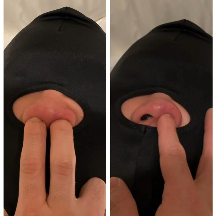 鼻の穴に指を突っ込まれて呼吸管理されてしまいます、