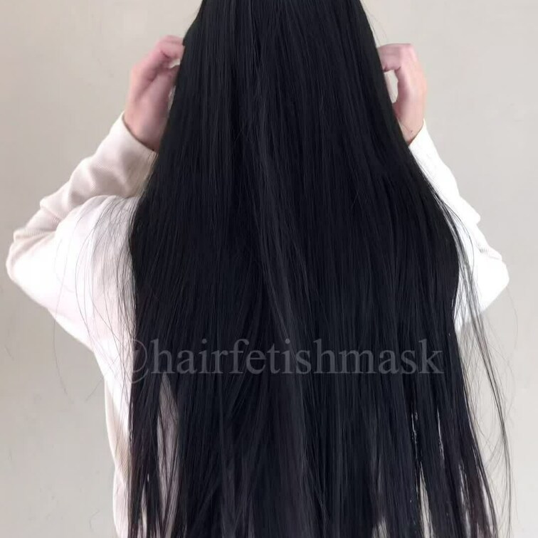 美髪黒髪ロングヘアのヘアアレンジ動画です。