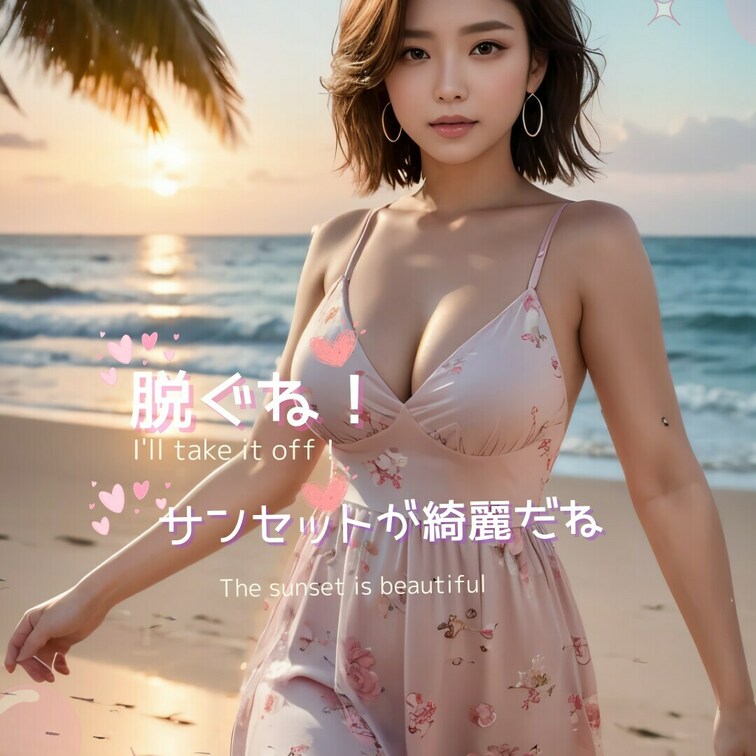 ラストビキニ...サンセットが綺麗だね（Last bikini...The sunset is beautiful）