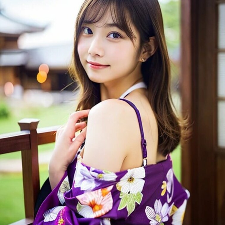 この着物、下半身を分かれてるんですよ
気づきました?