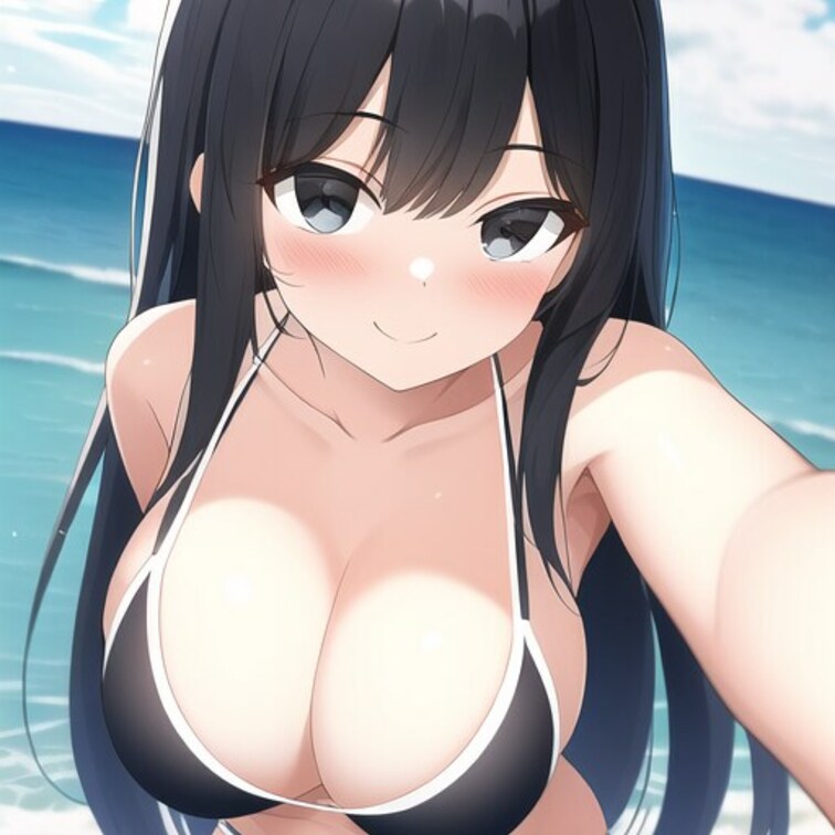 海辺の自撮りガール1